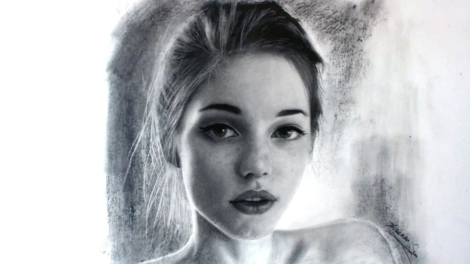Hand-drawn charcoal portrait by Victor Sun, ThePortraitArt
