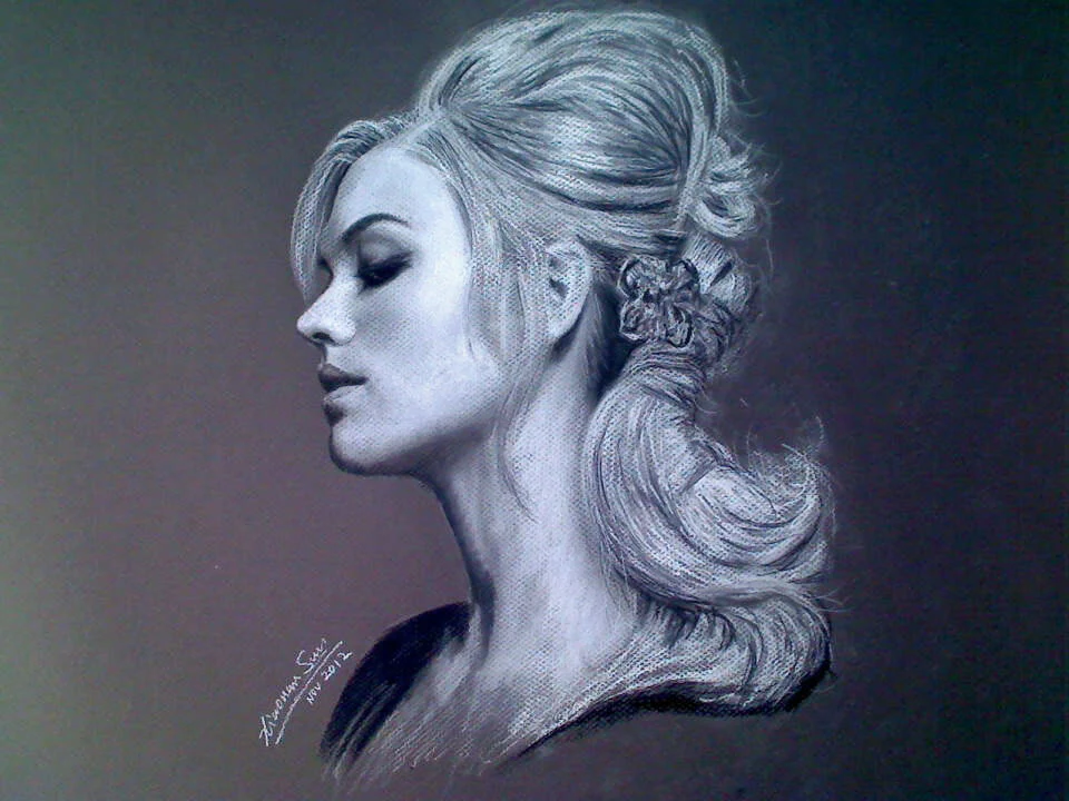 Hand-drawn charcoal portrait by Victor Sun, ThePortraitArt