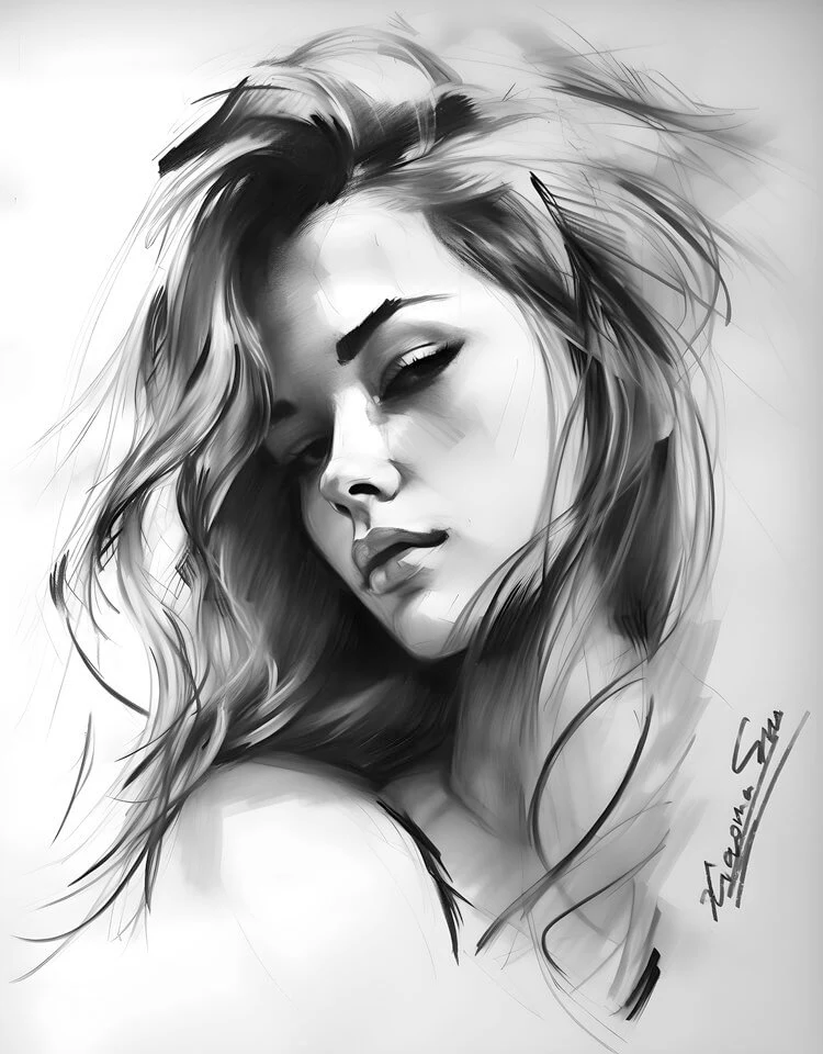 Hand-drawn charcoal portrait by Victor Sun, ThePortraitArt