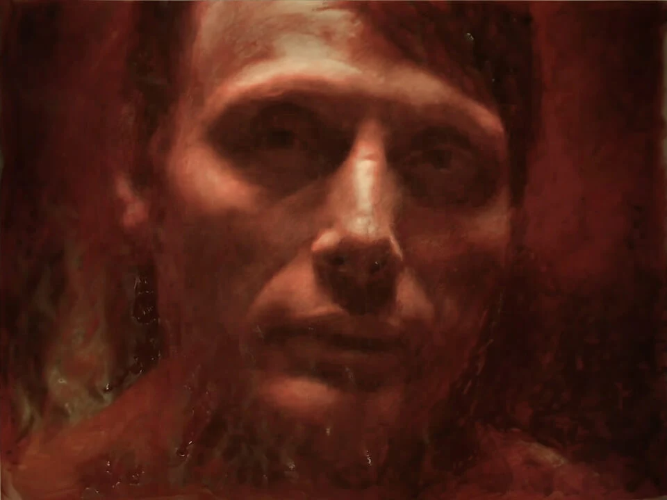 Charcoal portrait drawing of Blood by Victor Sun