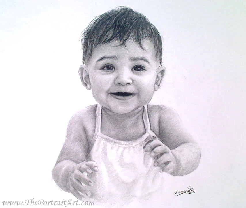 Commissioned hand-drawn charcoal portrait by Victor Sun