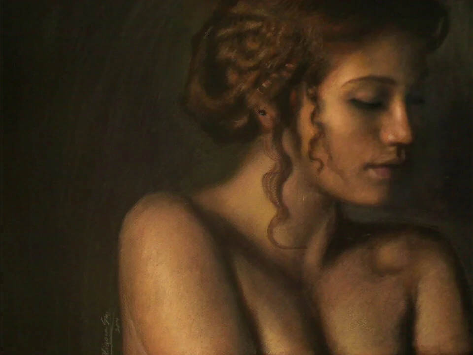 Hand-drawn pastel portrait by Victor Sun, ThePortraitArt