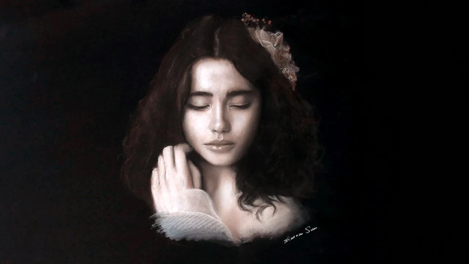 Hand-drawn charcoal portrait by Victor Sun, ThePortraitArt
