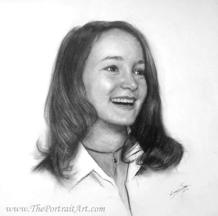 Commissioned hand-drawn charcoal portrait by Victor Sun