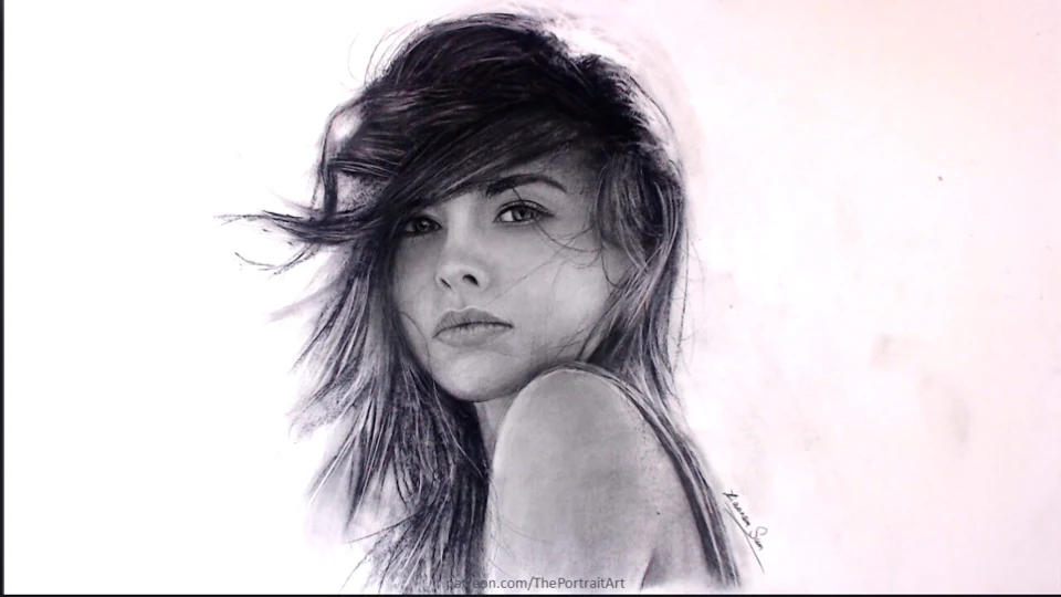 Hand-drawn charcoal portrait by Victor Sun, ThePortraitArt